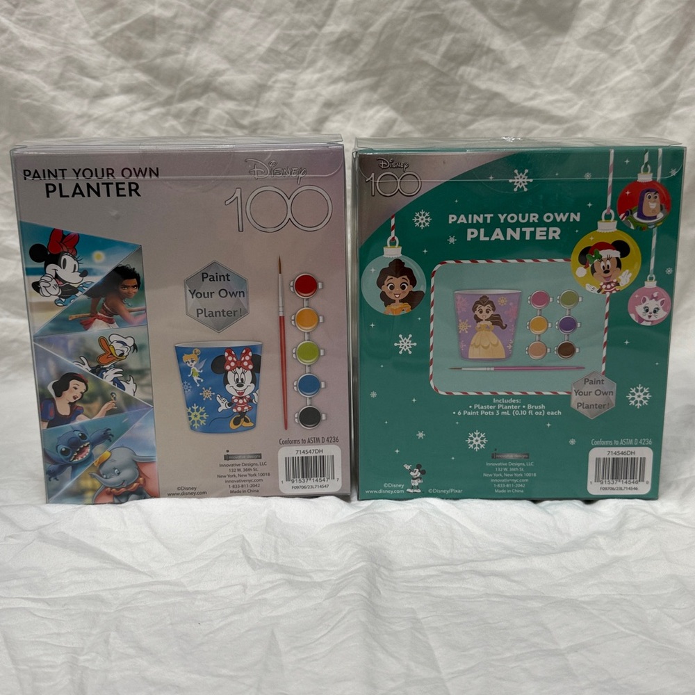 NWT Kid’s Unisex Disney 100 Paint Your Own Planter Set of 2 - Picture 2 of 11